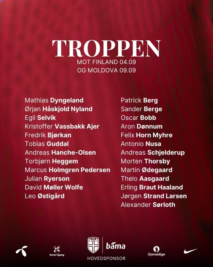 华体会app登录-挪威队世预赛大名单：哈兰德&amp;amp;厄德高领衔，瑟洛特、努萨在列