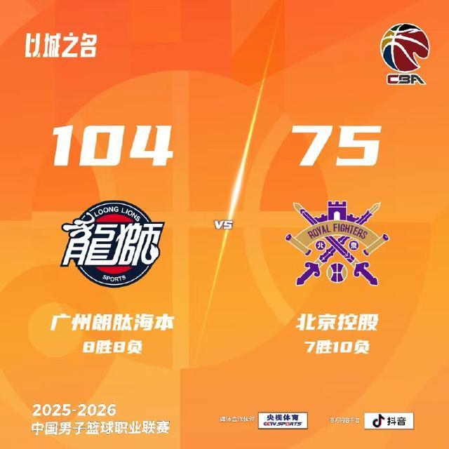 华体会官网-CBA：好一场差一场 北控惨败广州